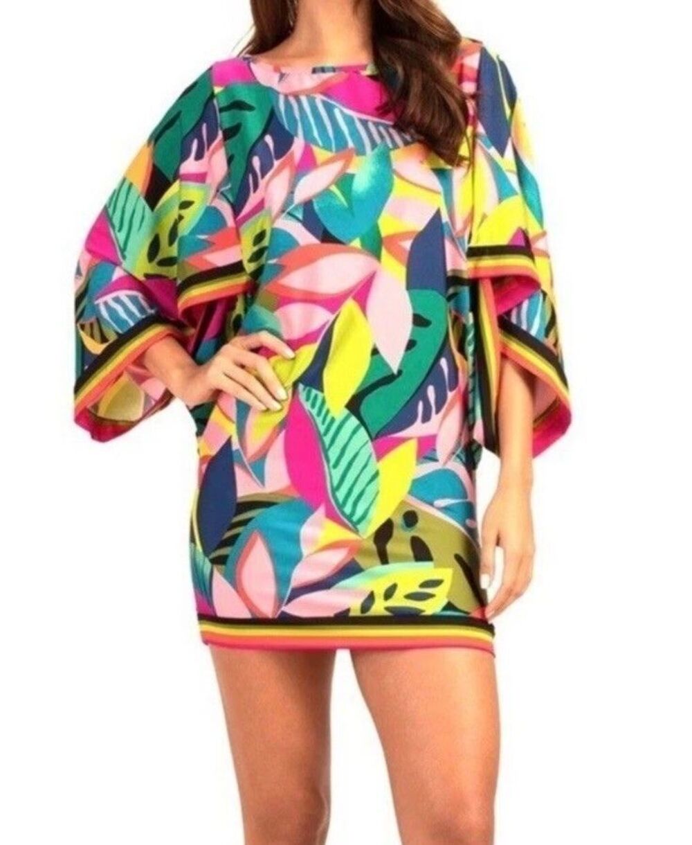 Trina Turk Rainforest Tunic Dress Size Large Swim Coverup Resort